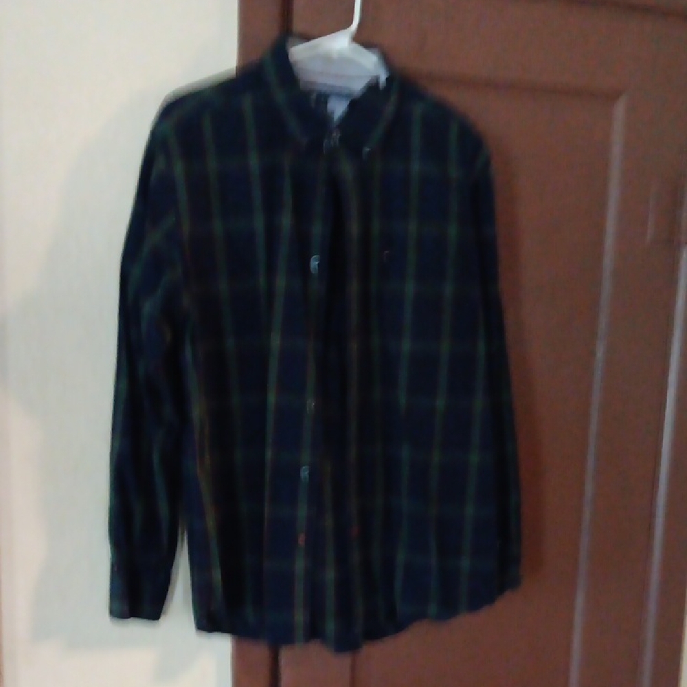 Tommy Hilfiger Black and Green Casual Button Down Shirt